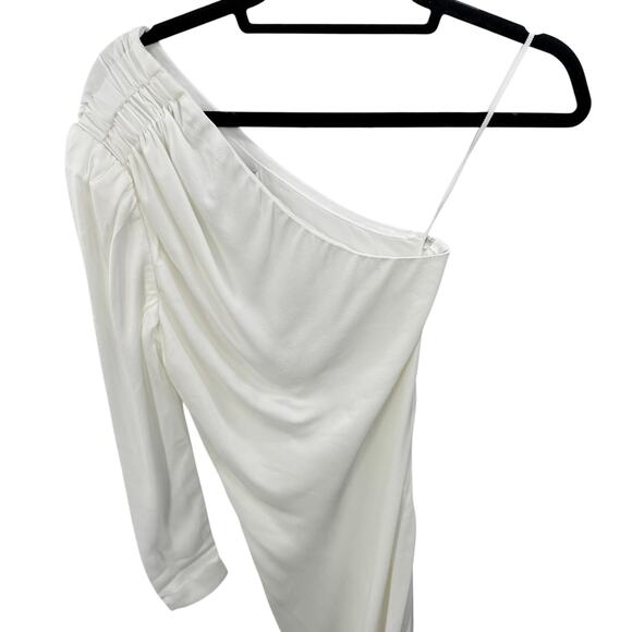 Rebecca Vallance White Blume‎ One-sleeve Crepe Gown Dress Size 8/ US 4 NEW NWT - Picture 6 of 12